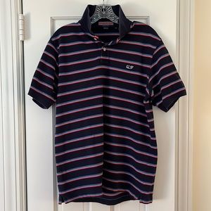 Vineyard Vines Navy Striped Polo